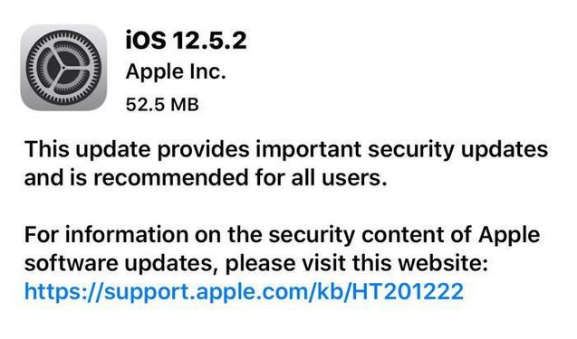 理县苹果手机维修分享iOS12.5.2发布，建议所有老苹果用户安装 